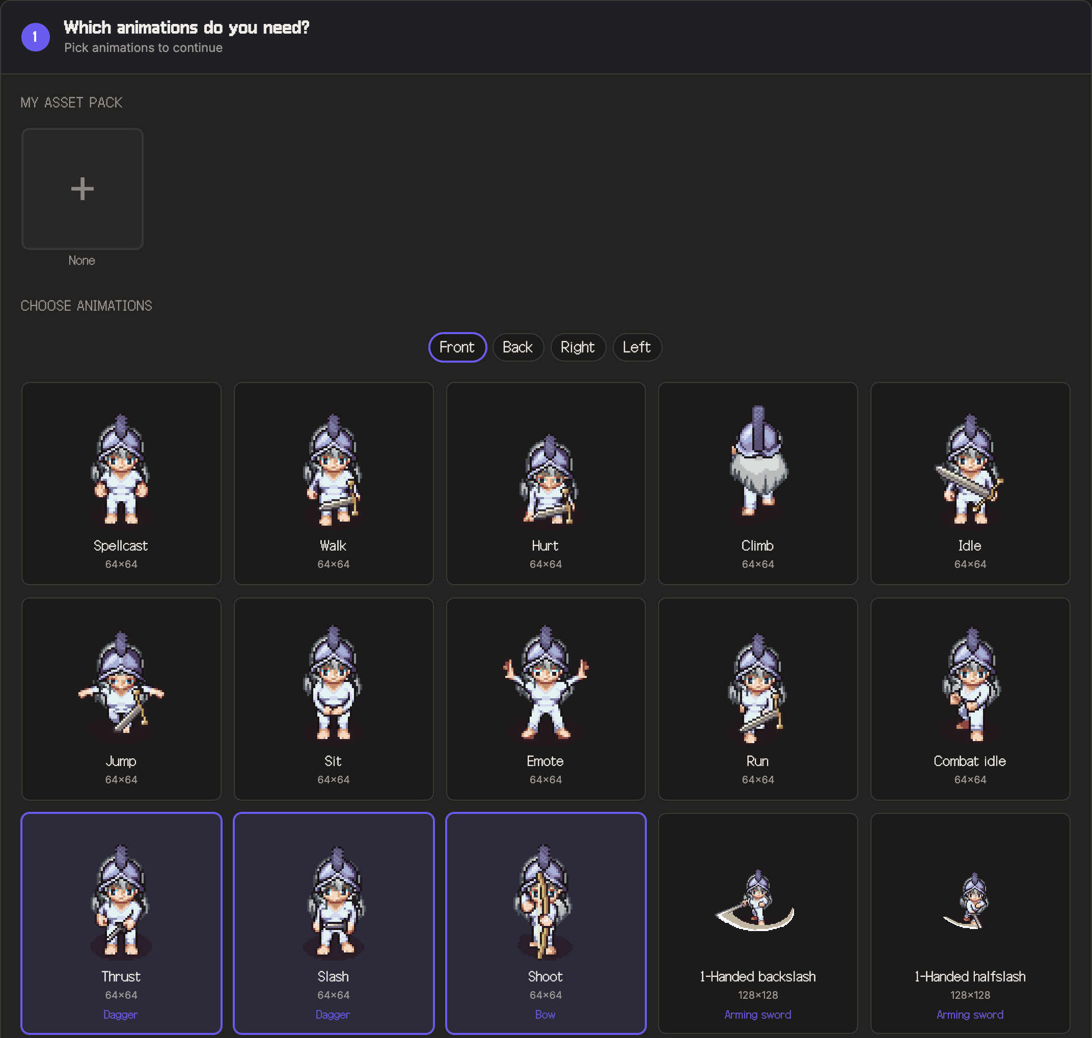 Step 1: choose animation