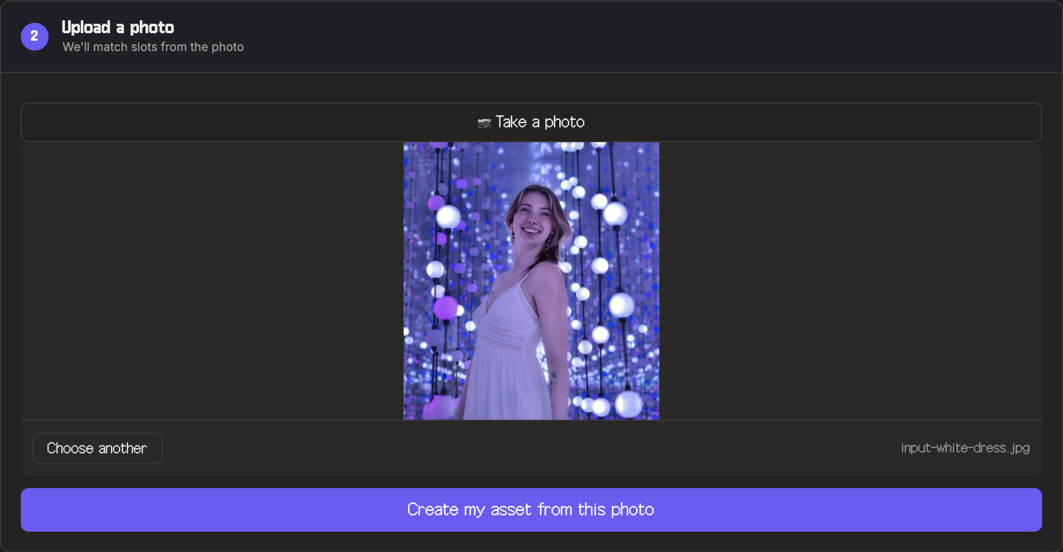 Step 2: upload a photo