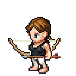 Brown-haired character shoot animation