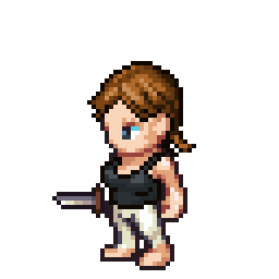 Brown-haired character slash animation