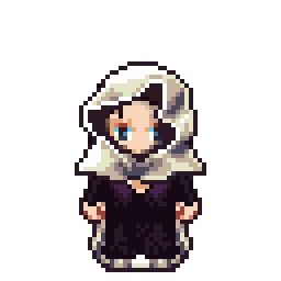 Purple hooded character hurt animation